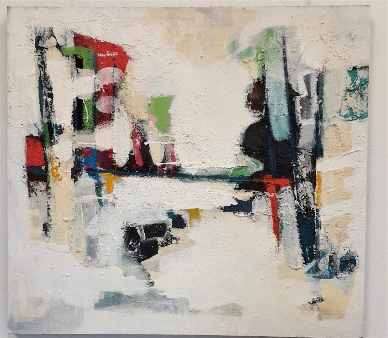 2023_0048 Frans Ermens_ GMA of Modern Art Expressive Abstract Paintings _Acryl oil paint mixed technics on 3D panel 90 x90 cm