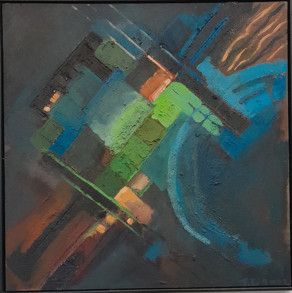 Frans Ermens_ GMA of Modern Art Expressive Abstract Paintings _mixed technics on 3D panel BWF 93 x 93 cm S6-1