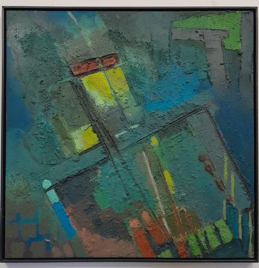 Frans Ermens_ GMA of Modern Art Expressive Abstract Paintings _mixed technics on 3D panel BWF 93 x 93 cm S6-2