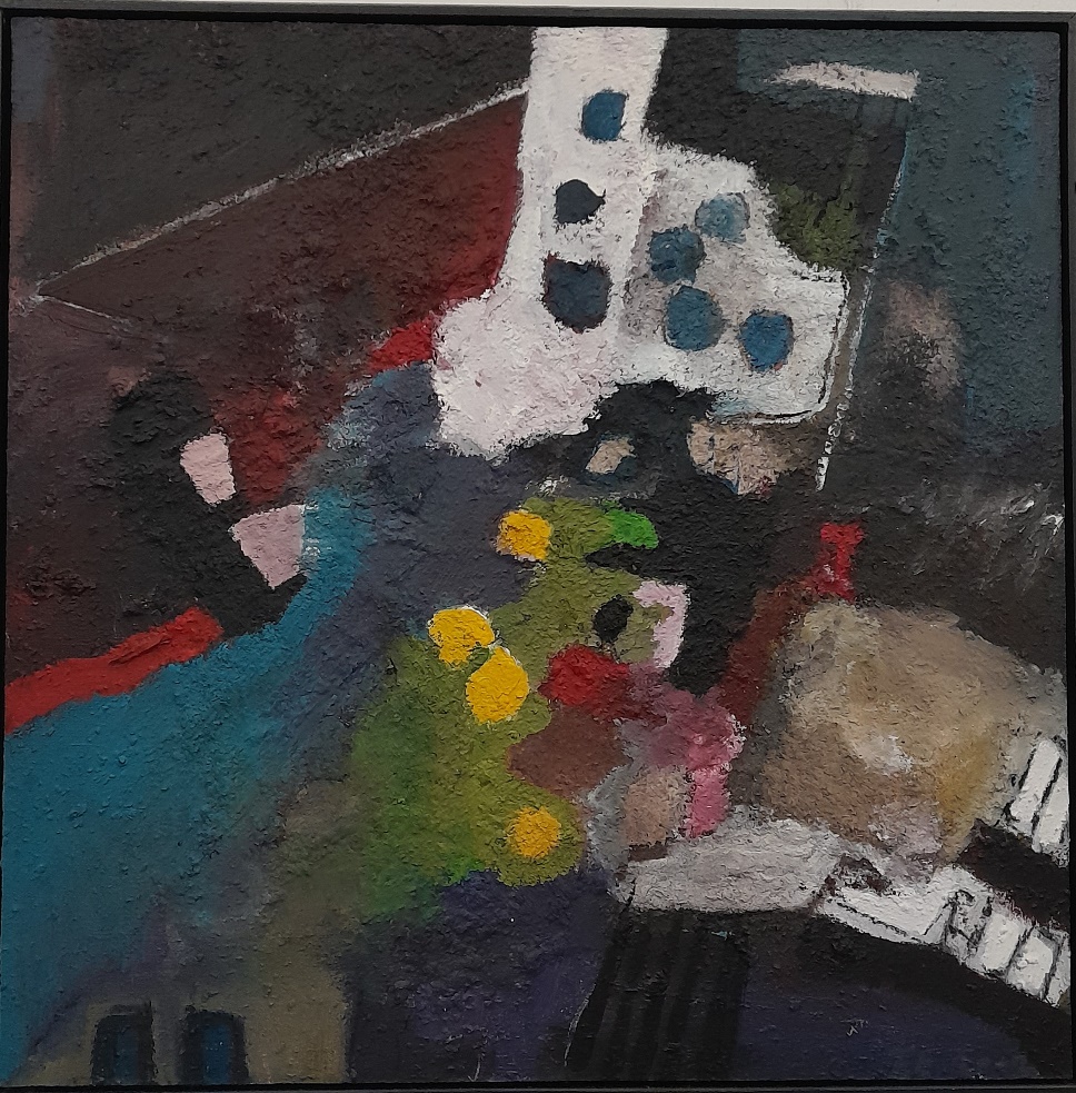 Frans Ermens_ GMA of Modern Art Expressive Abstract Paintings _mixed technics on 3D panel BWF 93 x 93 cm S6-5