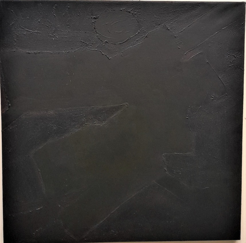 2023_0067 Frans Ermens_ GMA of Modern Art Expressive Abstract Paintings _Black Angel_Acryl mixed technics 3D panel 100 x 100