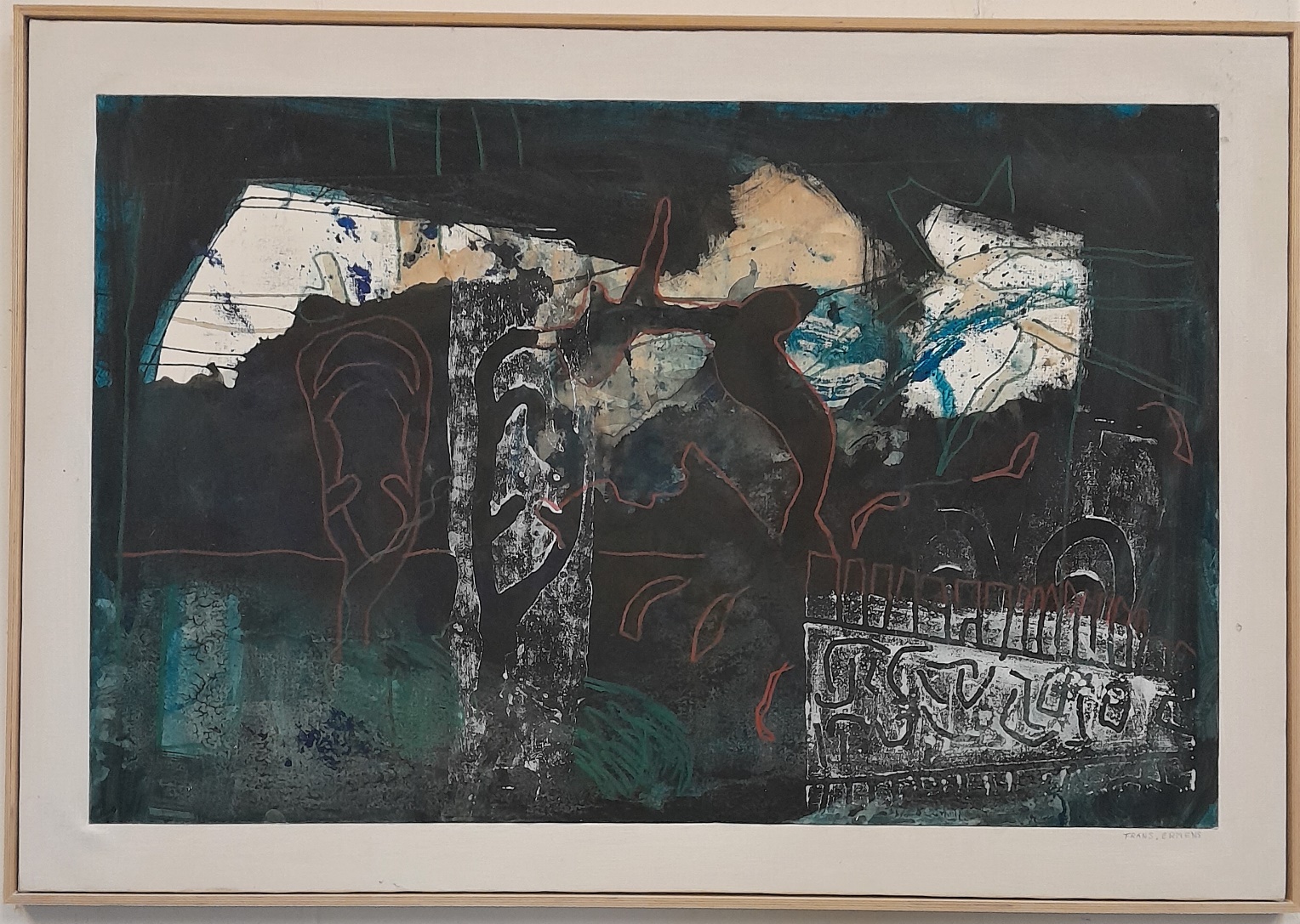 2023_0073 Frans Ermens_ GMA of Modern Art Expressive Abstract Paintings _Acryl Oil paint, mixed technics e paper linen WF 115 x 80 cm S18