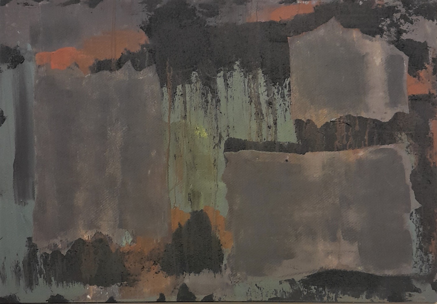 2023_0090 Frans Ermens_ GMA of Modern Art Expressive Abstract Paintings _Black & Orange - Oil paint on 3D panel   120 cm x 85 cm, 01 serie of 2