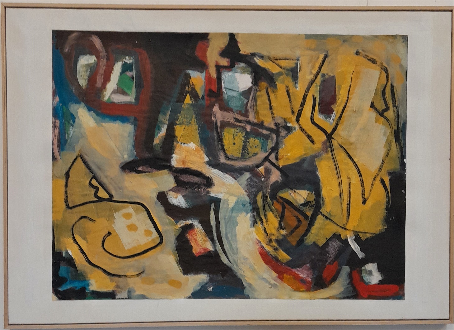 2023_0103 Frans Ermens_ GMA of Modern Art Expressive Abstract Paintings _Acryl Oil paint, mixed technics e paper linen WF 127 x 90 cm S16