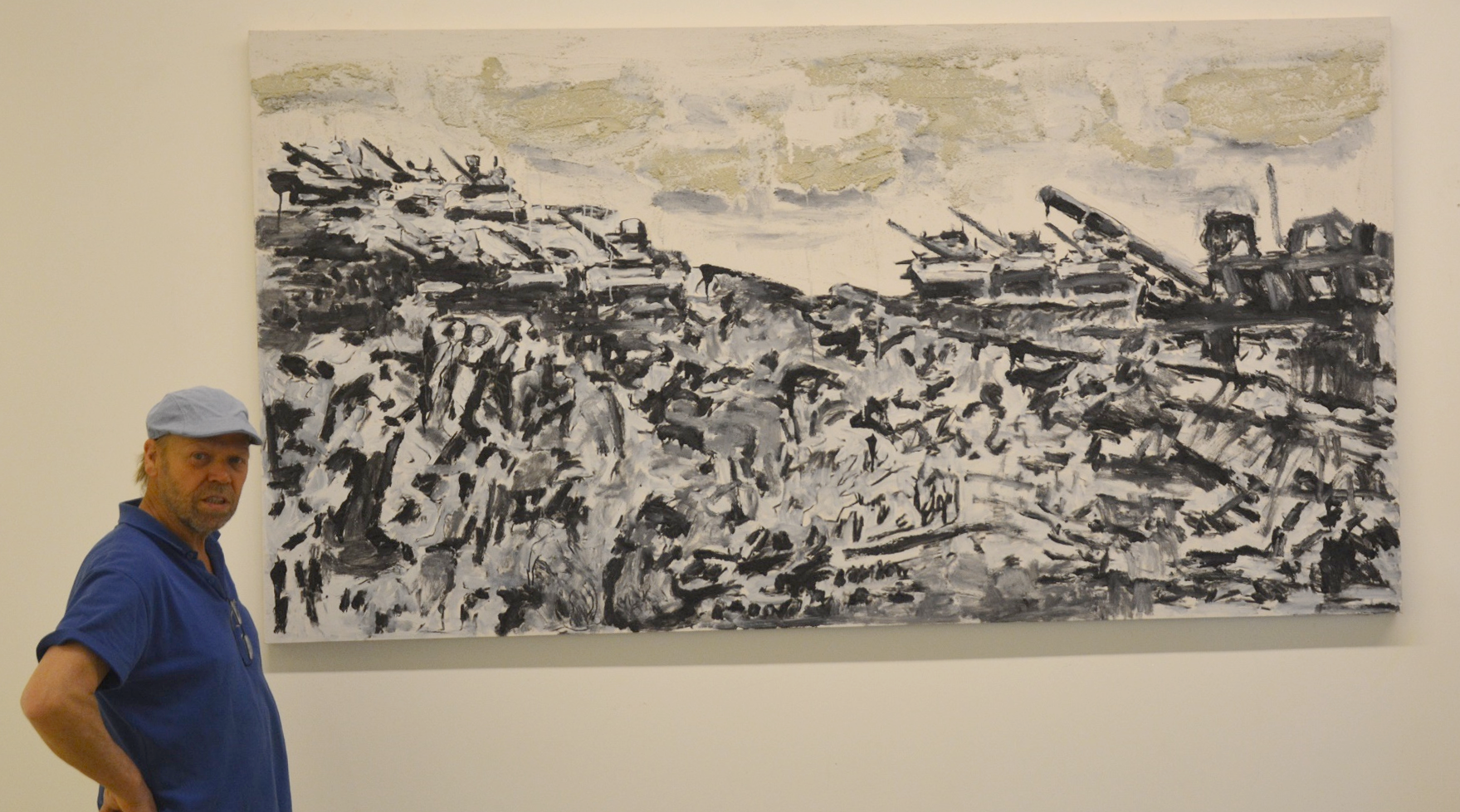 2023_A024 F-ing War Acryl on 3D panel 230 cm x 122 cm