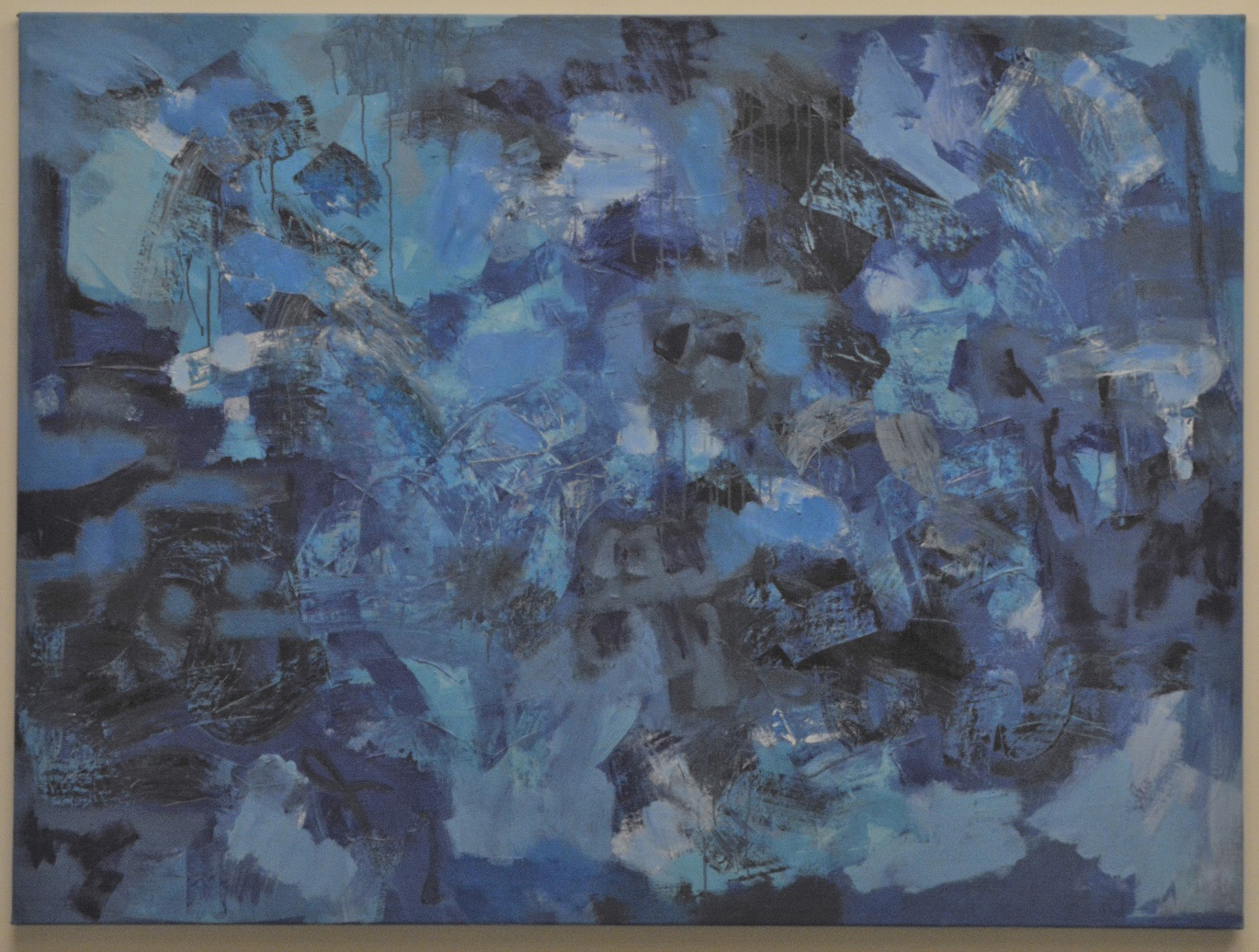 2023_A029 Indigo 3_ Acryl on linen_ alu frame 175x130cm