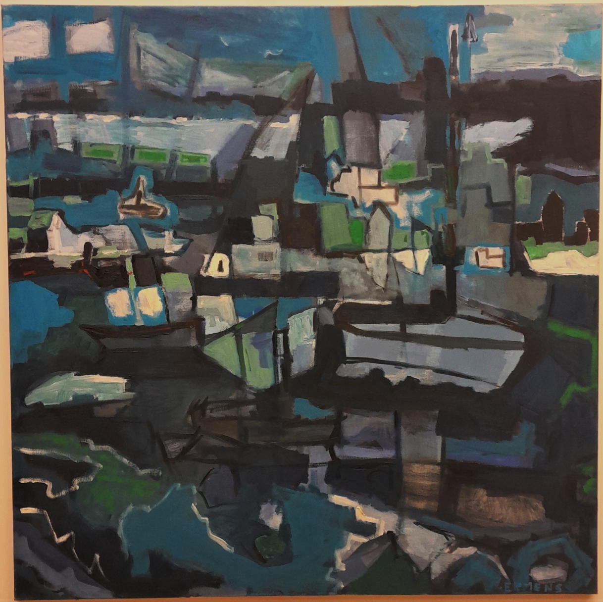 2023_A030 Honfleur Acryl on linen 150 cm x 150 cm